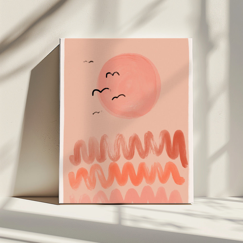 Peachy Sky Waves | Canvas