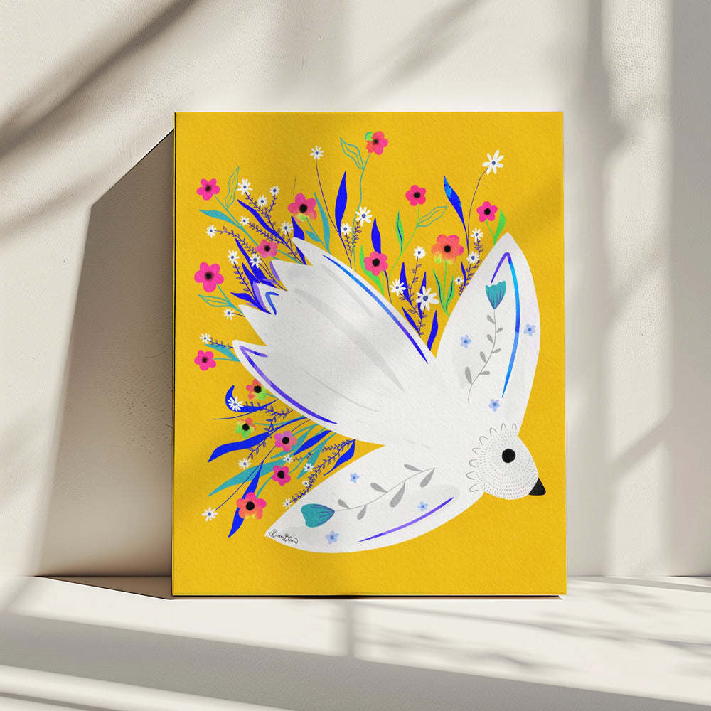 Bird in Flowers illustration | Canvas