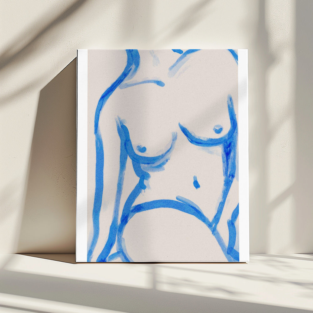 Blue Contour Nude | Canvas