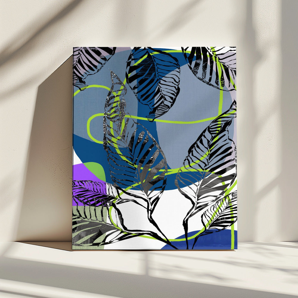 Black Leaves With Color Abstract No3 | Canvas