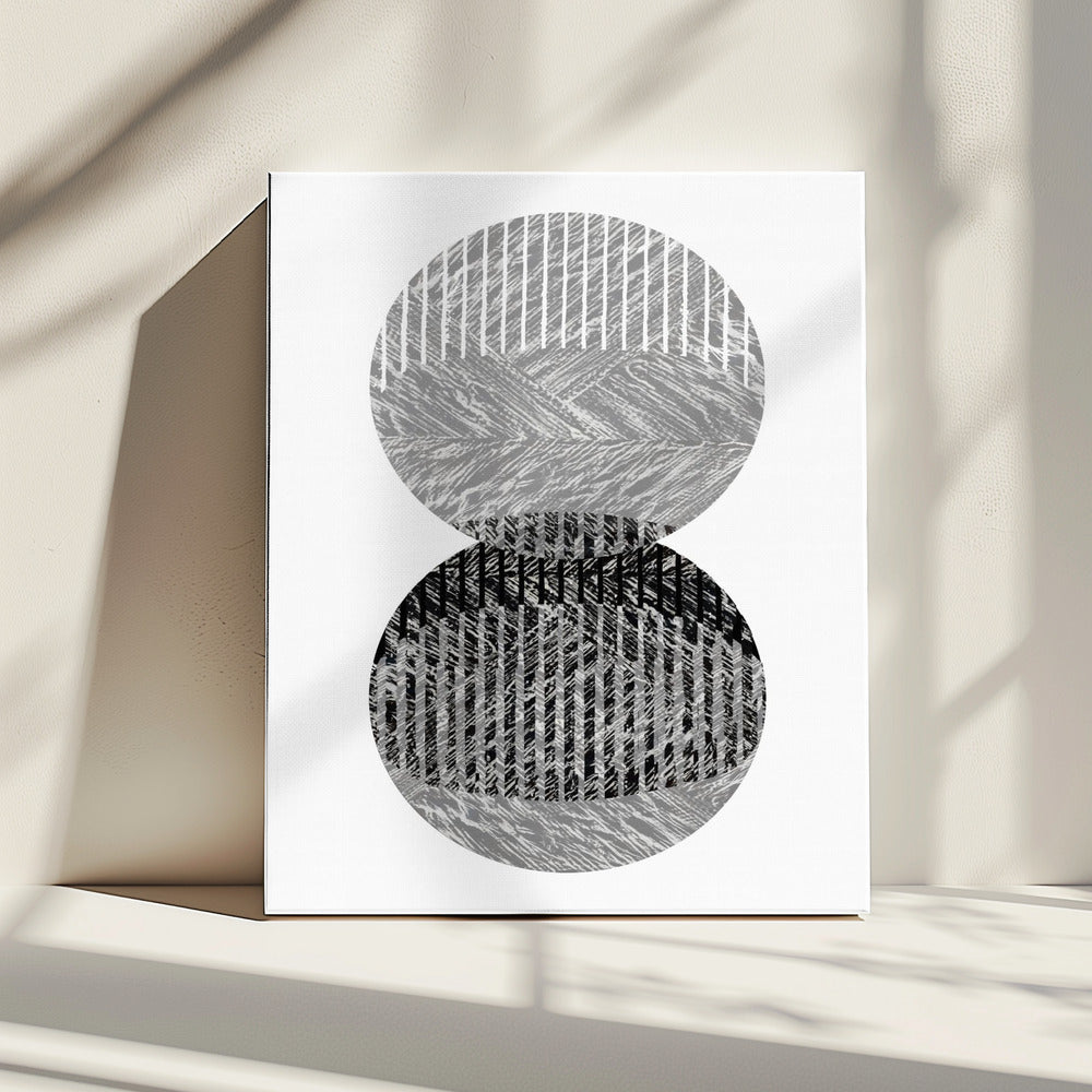Black Grey Dots Bauhaus No1 | Canvas