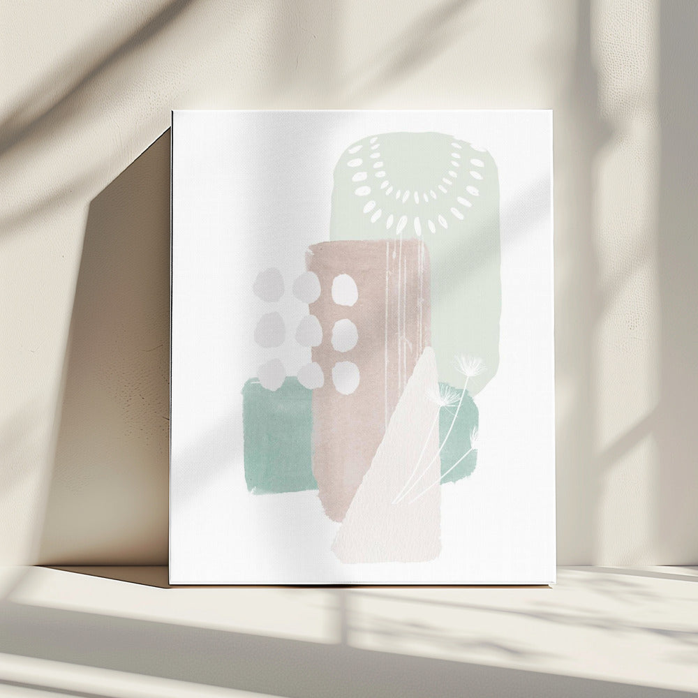 Pastel Green Shapes | Canvas