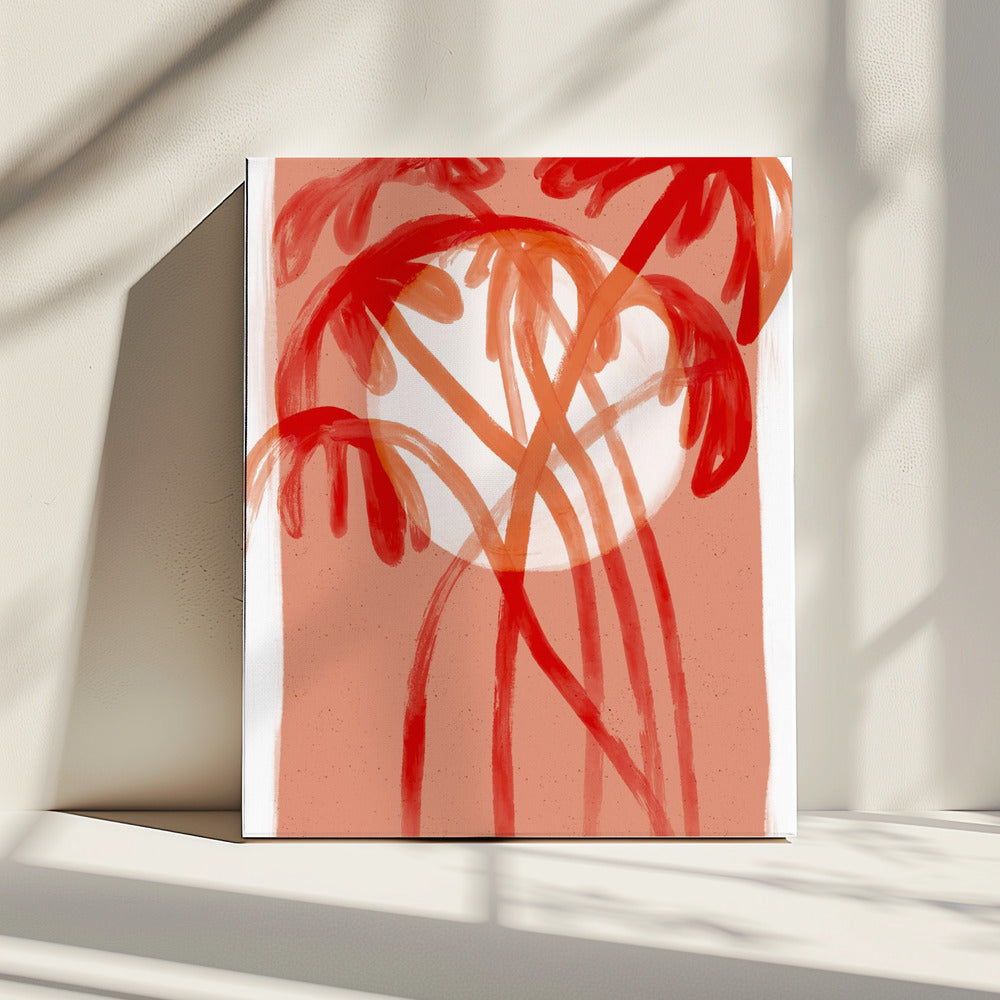 Crimson Palms | Canvas