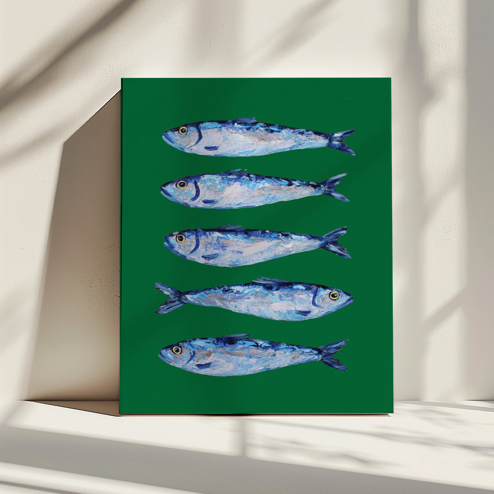 Sardines Forest Green | Canvas