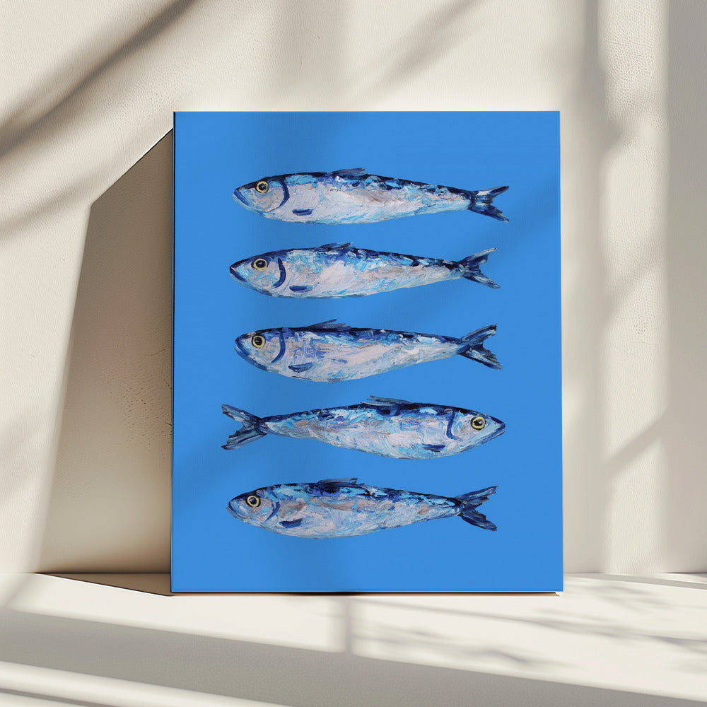 Sardines on Blue | Canvas