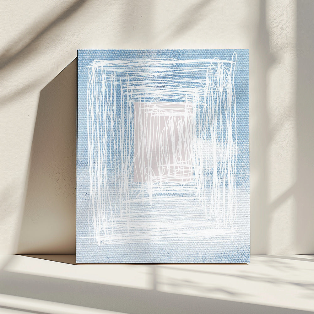 White Linear Patterns With Geometric Design | Canvas