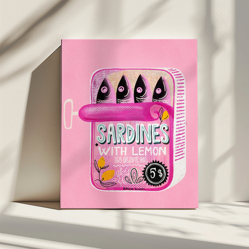 Sardines Tin Can Pink | Canvas