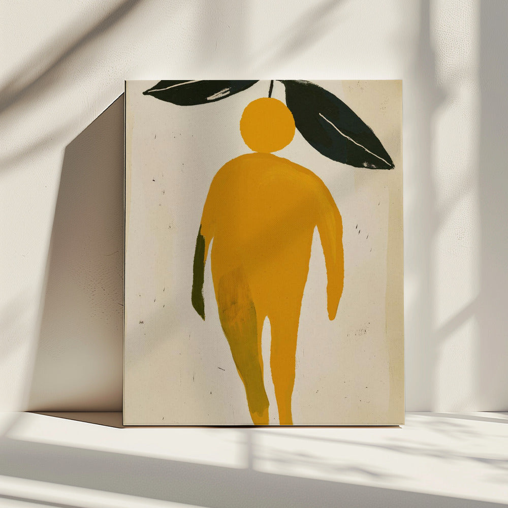 Orange Leaf Figure | Canvas