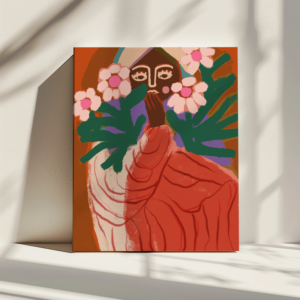Shy Flower Girl | Canvas