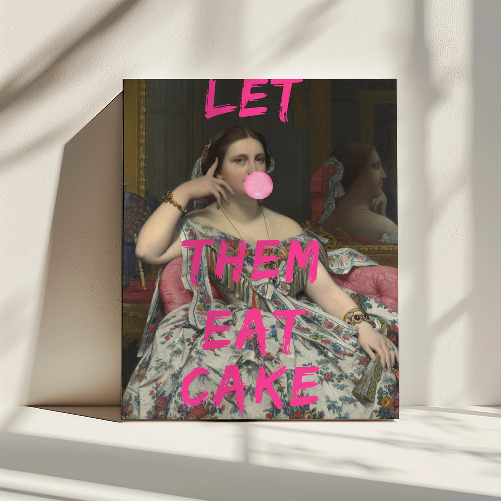 Let Them Eat Cake, Bubble Gum Vintage Portrait | Canvas