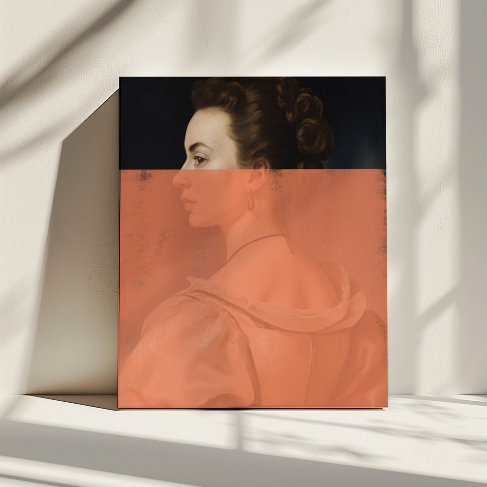 Altered Portrait of Woman Orange Modern Art | Canvas