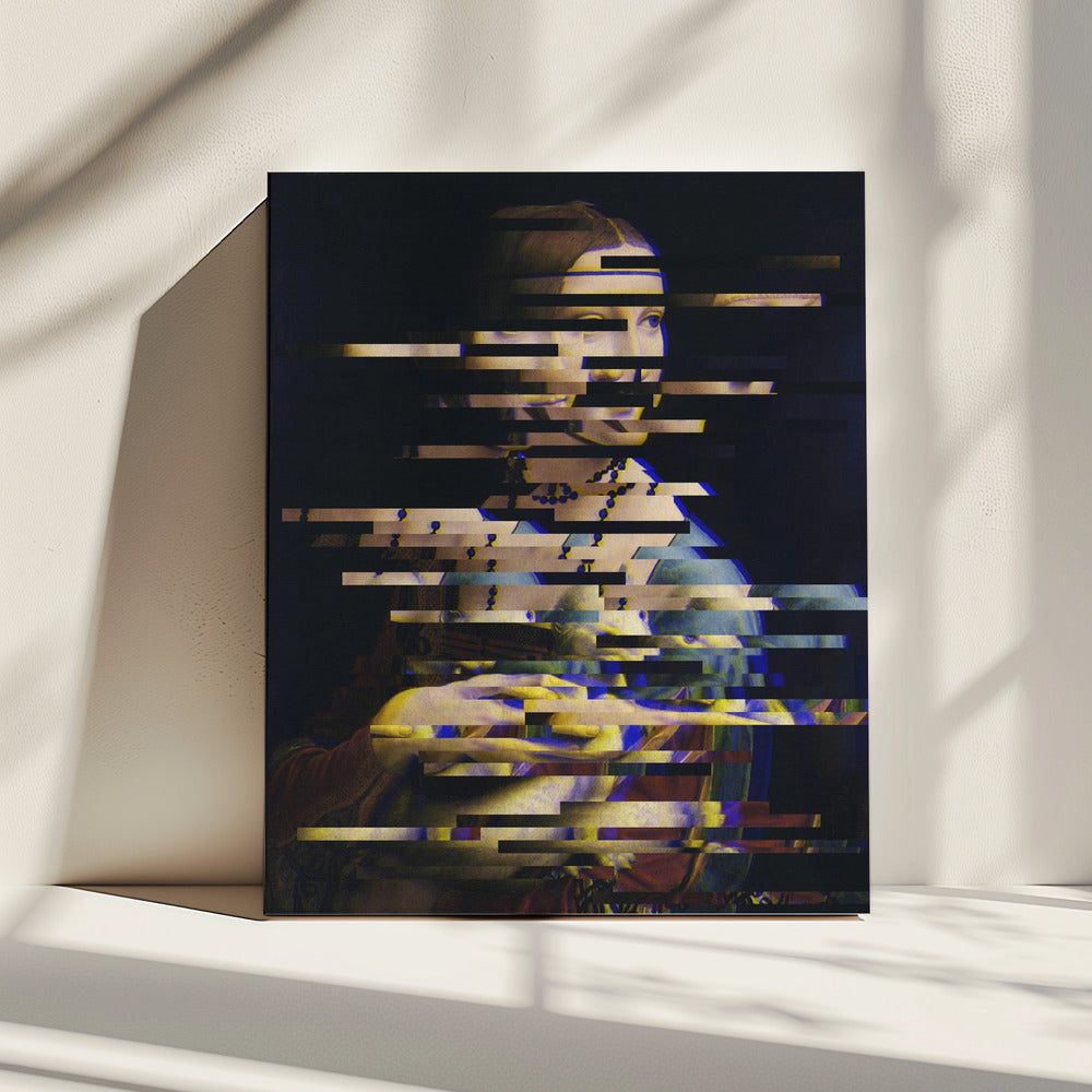 Glitched Leonardo da Vinci's Lady with an Ermine | Canvas