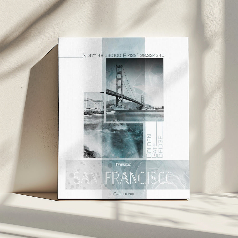Poster Art SAN FRANCISCO Presidio | turquoise marble | Canvas