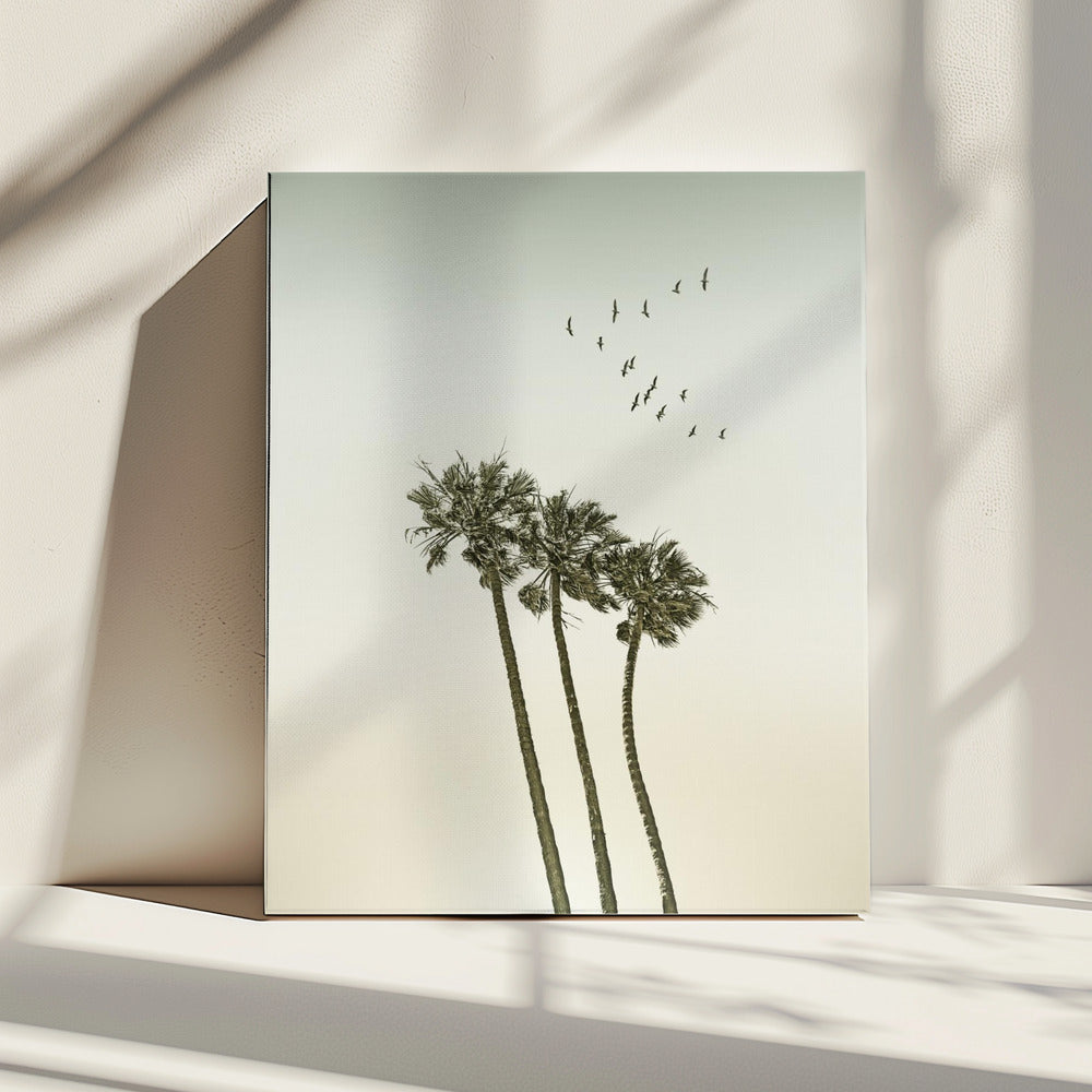 Vintage minimalist palm trees &amp; sunset | Canvas