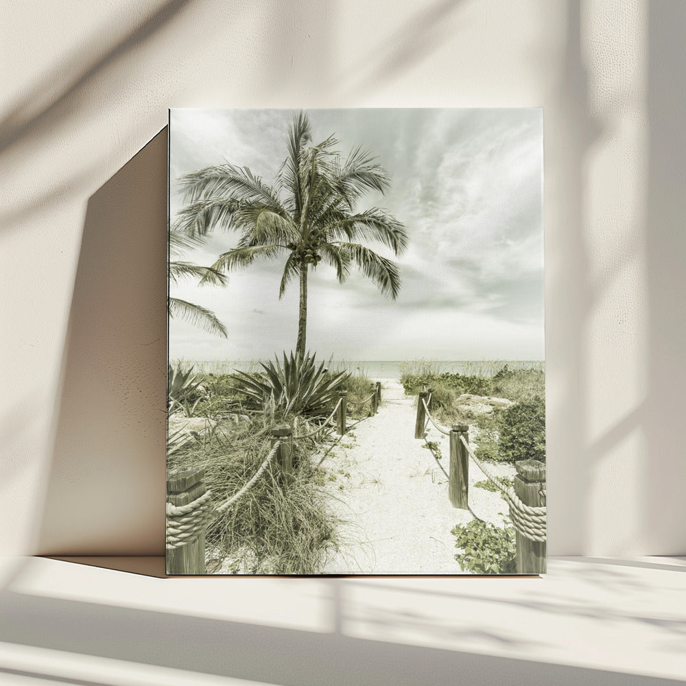 Vintage path to the beach | Canvas