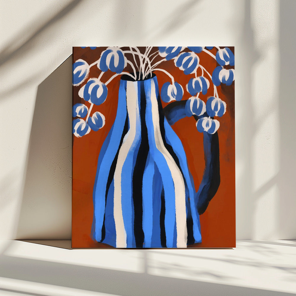 Striped Vase Blooms | Canvas