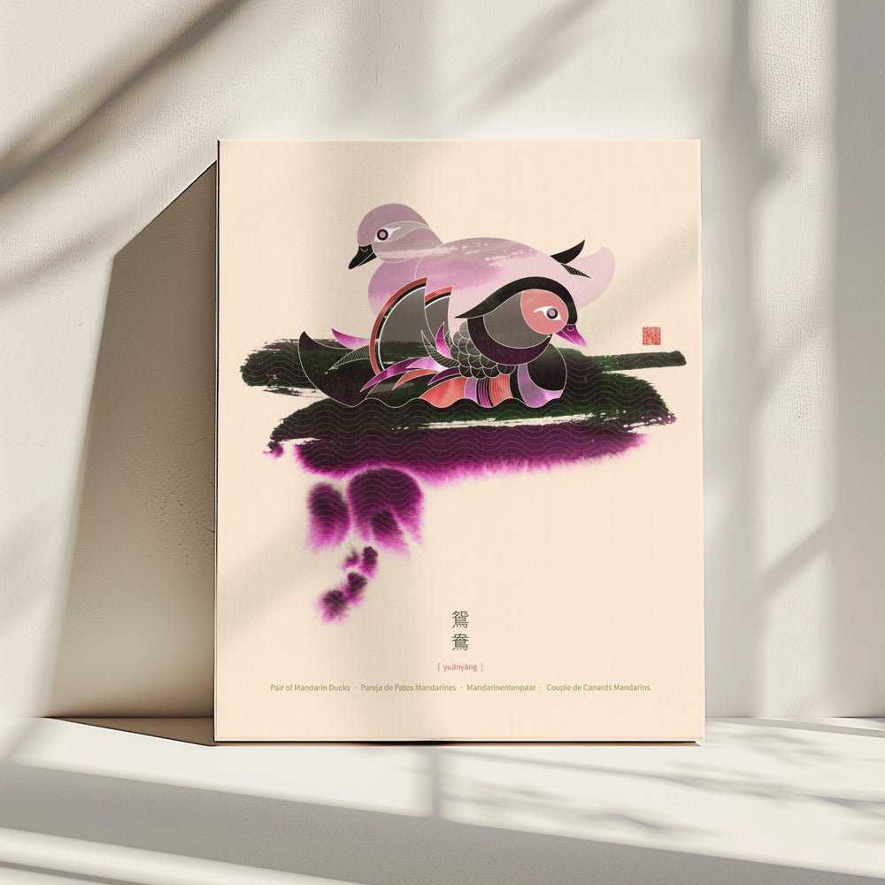 Pair of Mandarin Ducks | Canvas