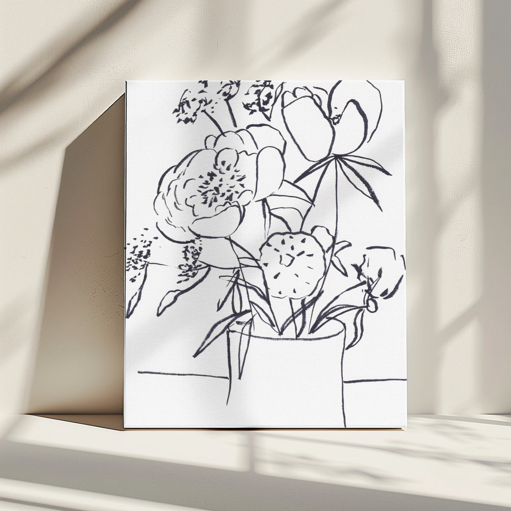 Black and White Floral Small | Canvas