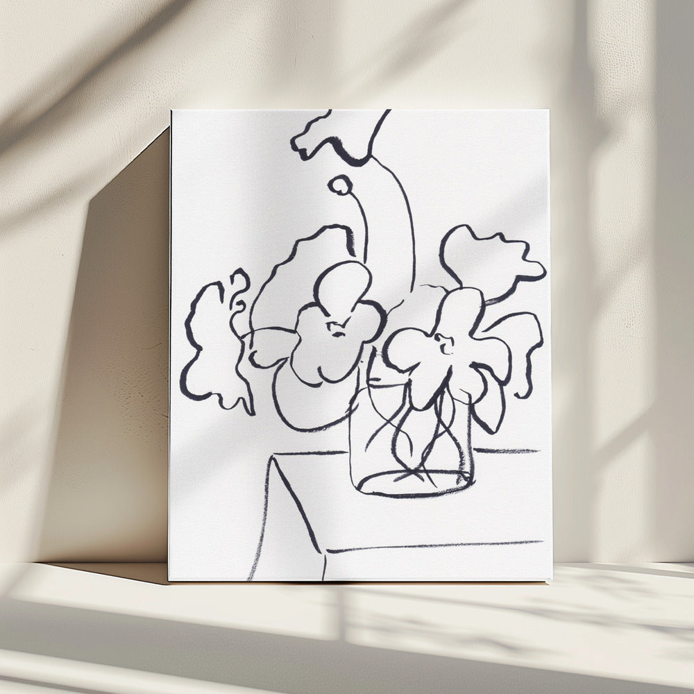 Black and White Poppies Small | Canvas