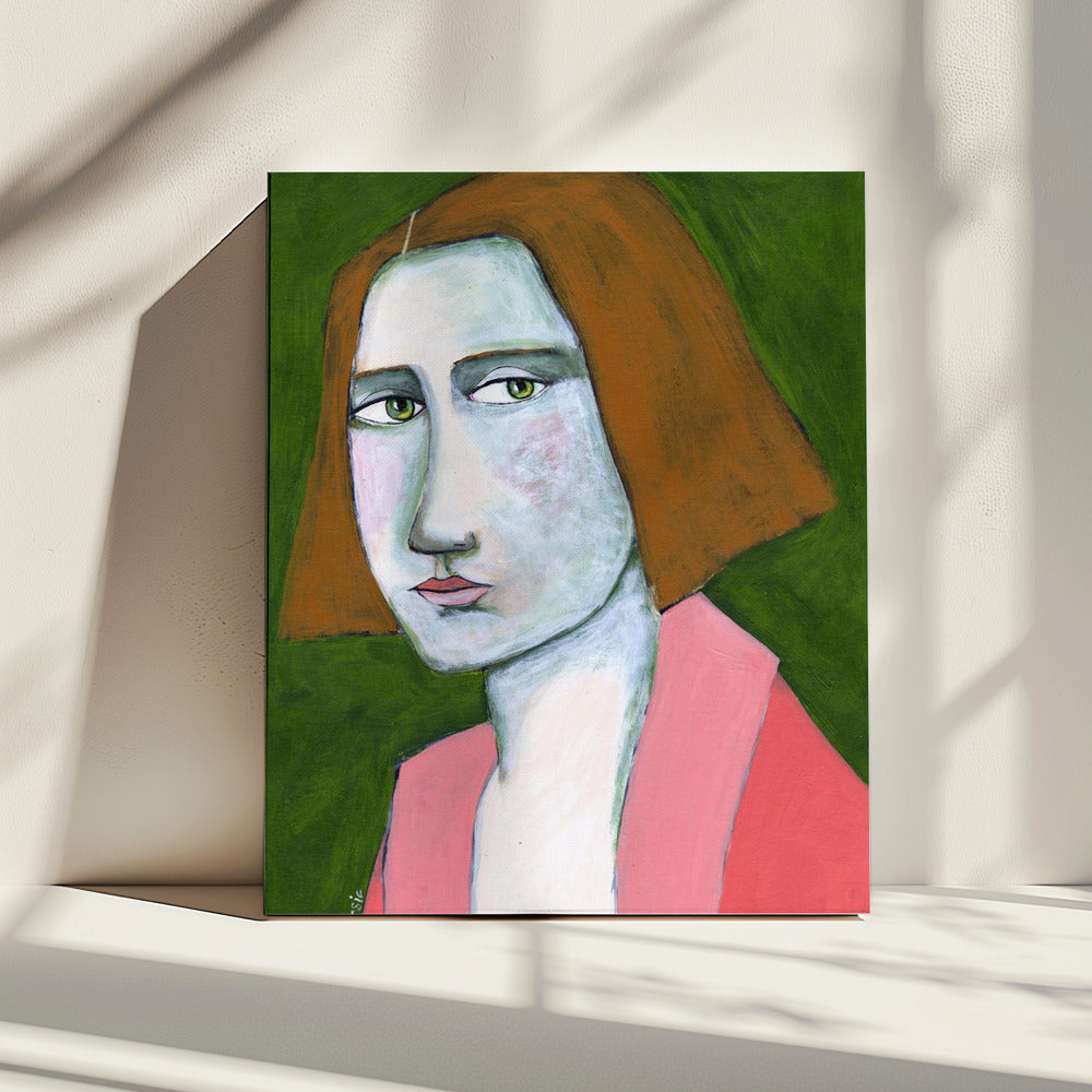 Woman in Pink Jacket | Canvas
