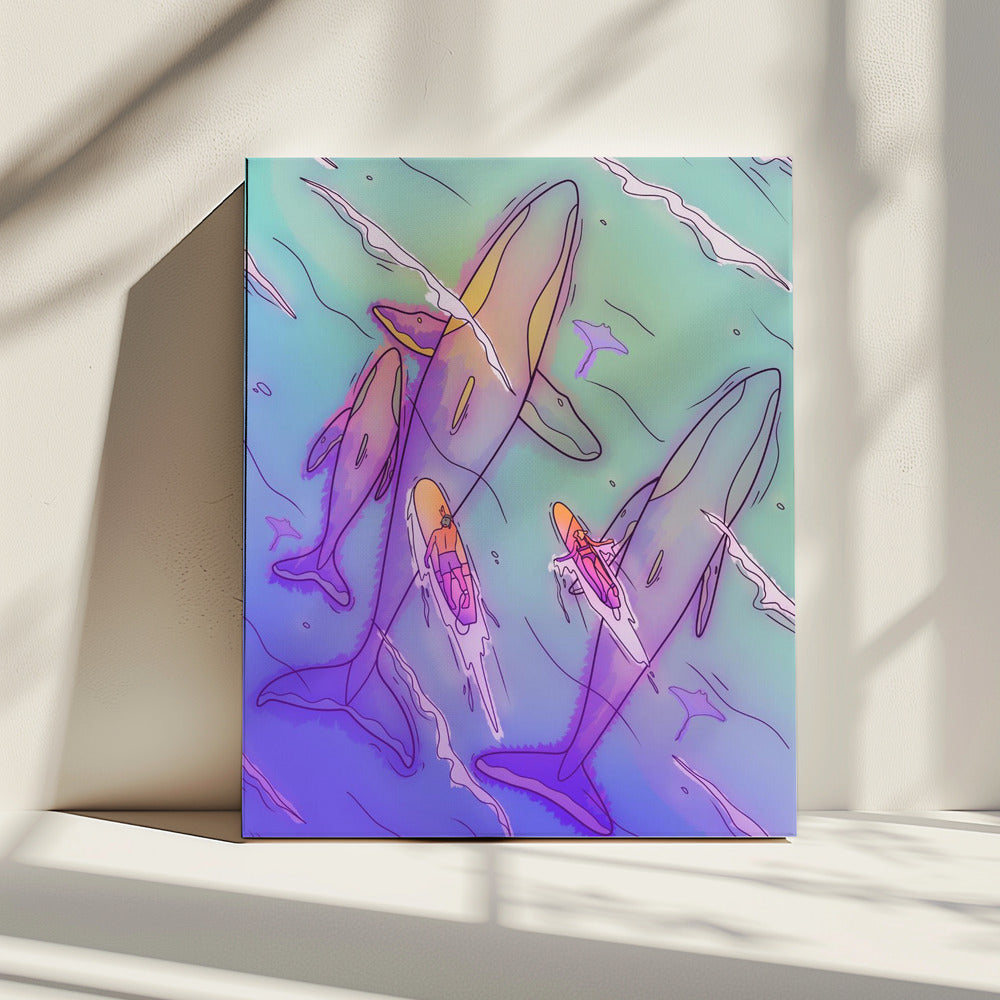 Surfing With the Whales | Canvas