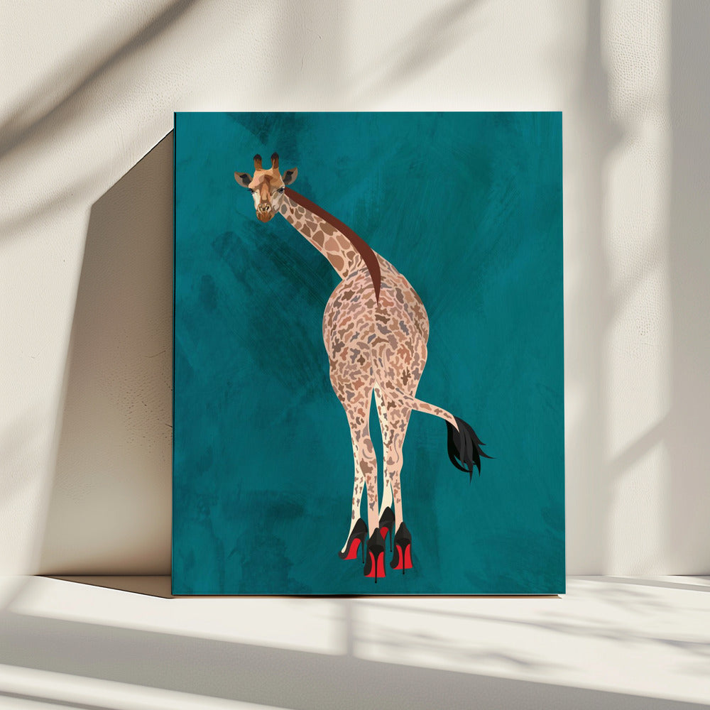 Quirky Giraffe Green | Canvas