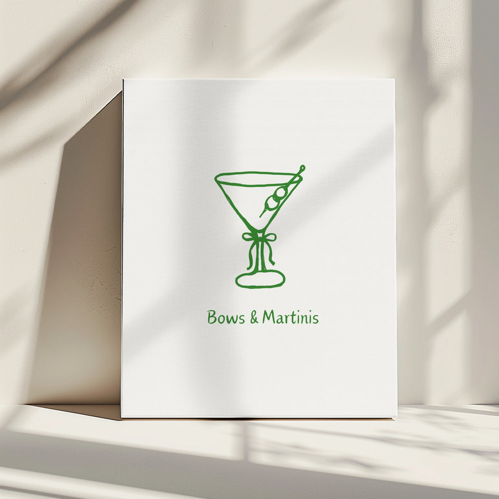 Green Bows and Martinis | Canvas