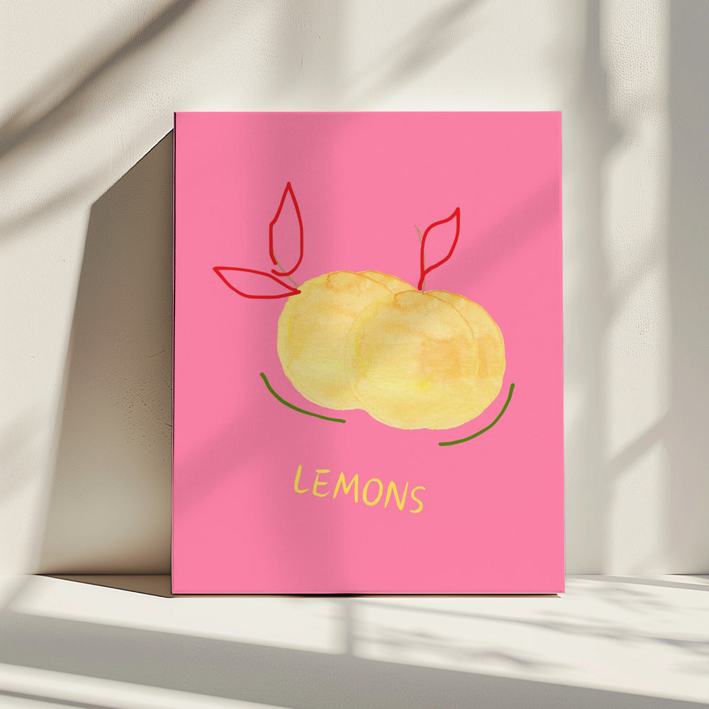 Lemons in Pink | Canvas