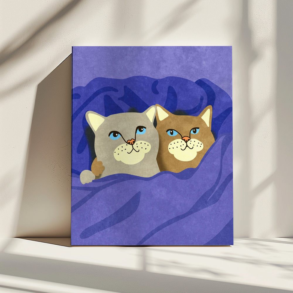 Cats in Bed | Canvas