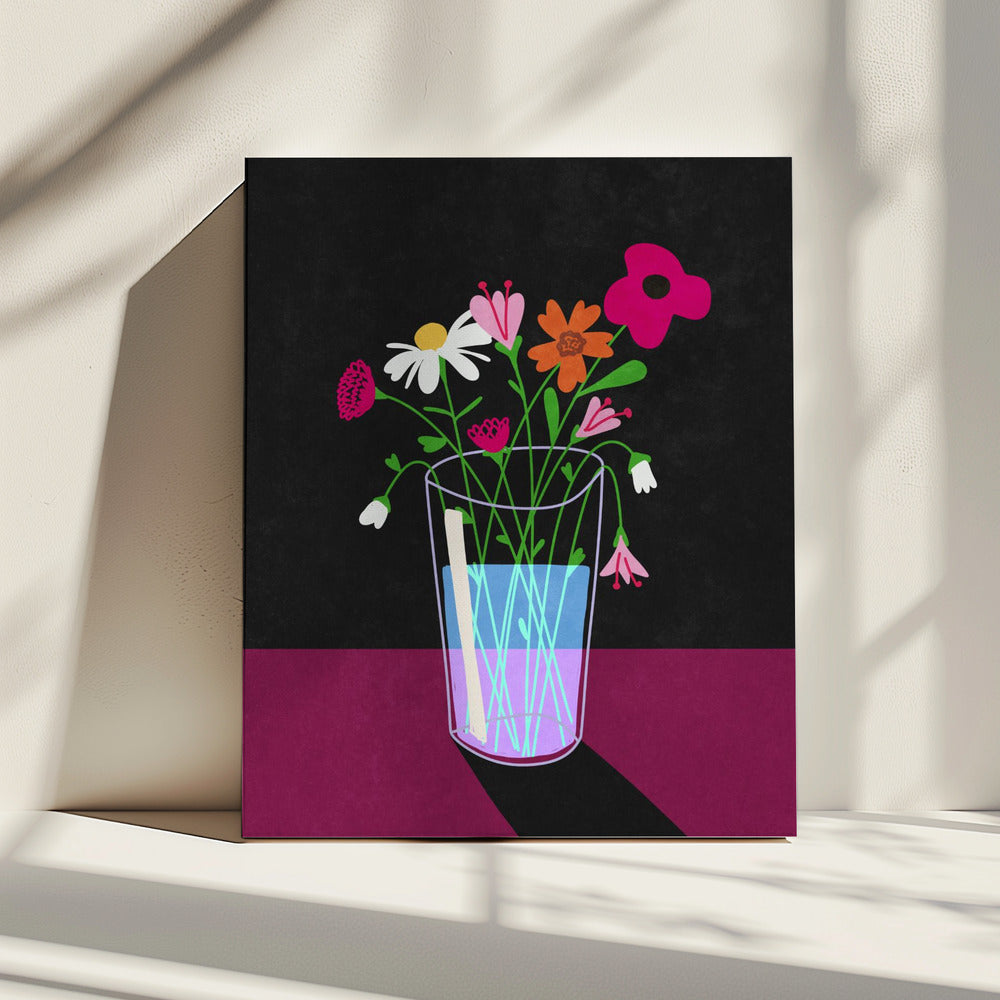 Flowers glow in the dark | Canvas