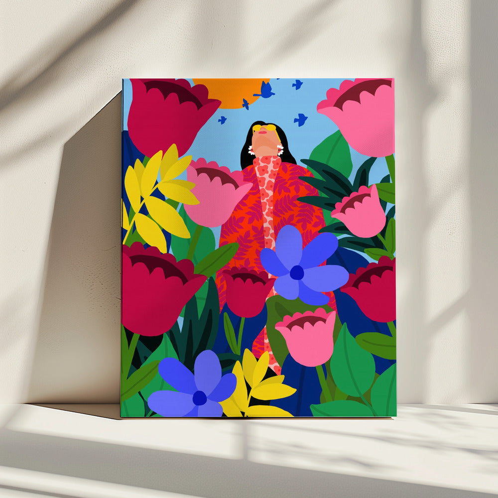 Woman in Flower Garden | Canvas
