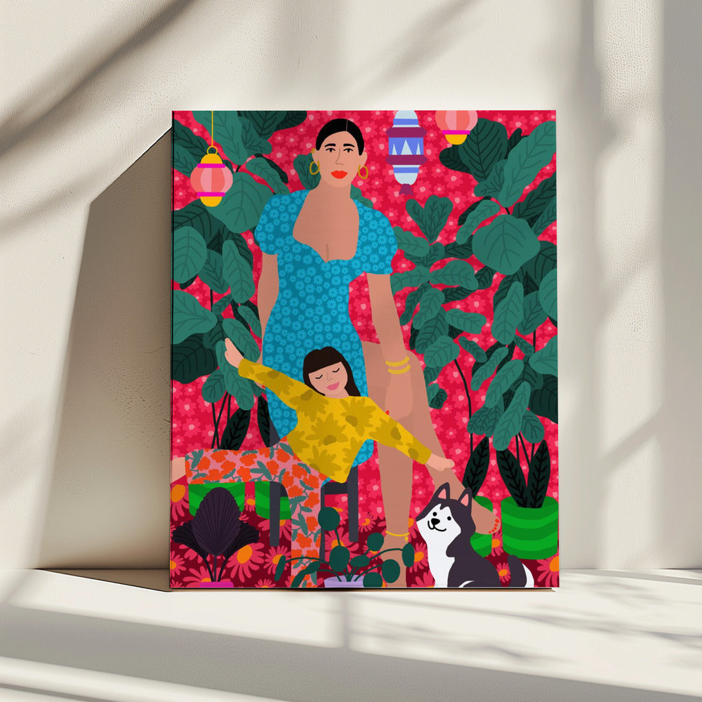 Woman and Child the Garden | Canvas
