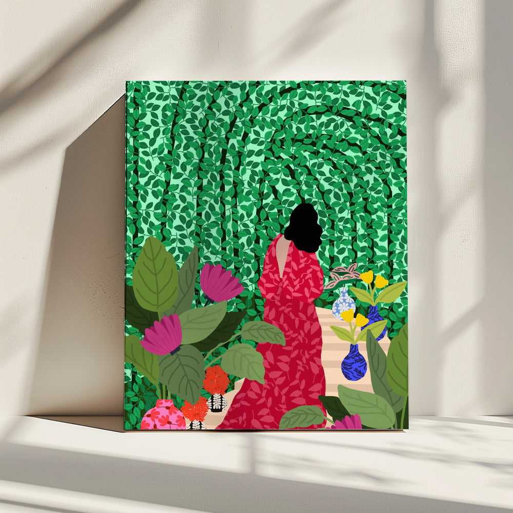 Girl At Her Garden | Canvas
