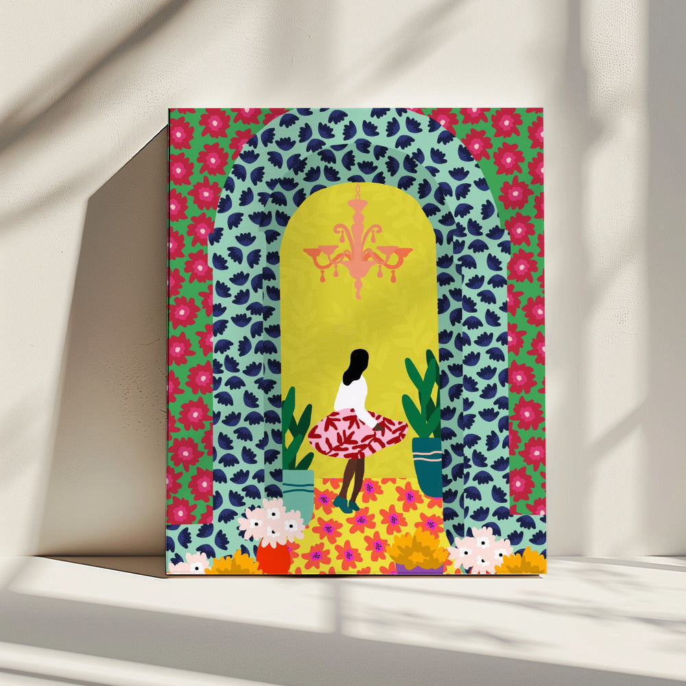 Floral Portal Girl | Canvas