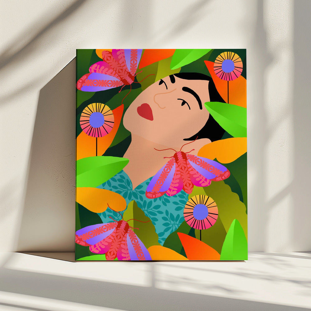 Girl With Her Plants | Canvas