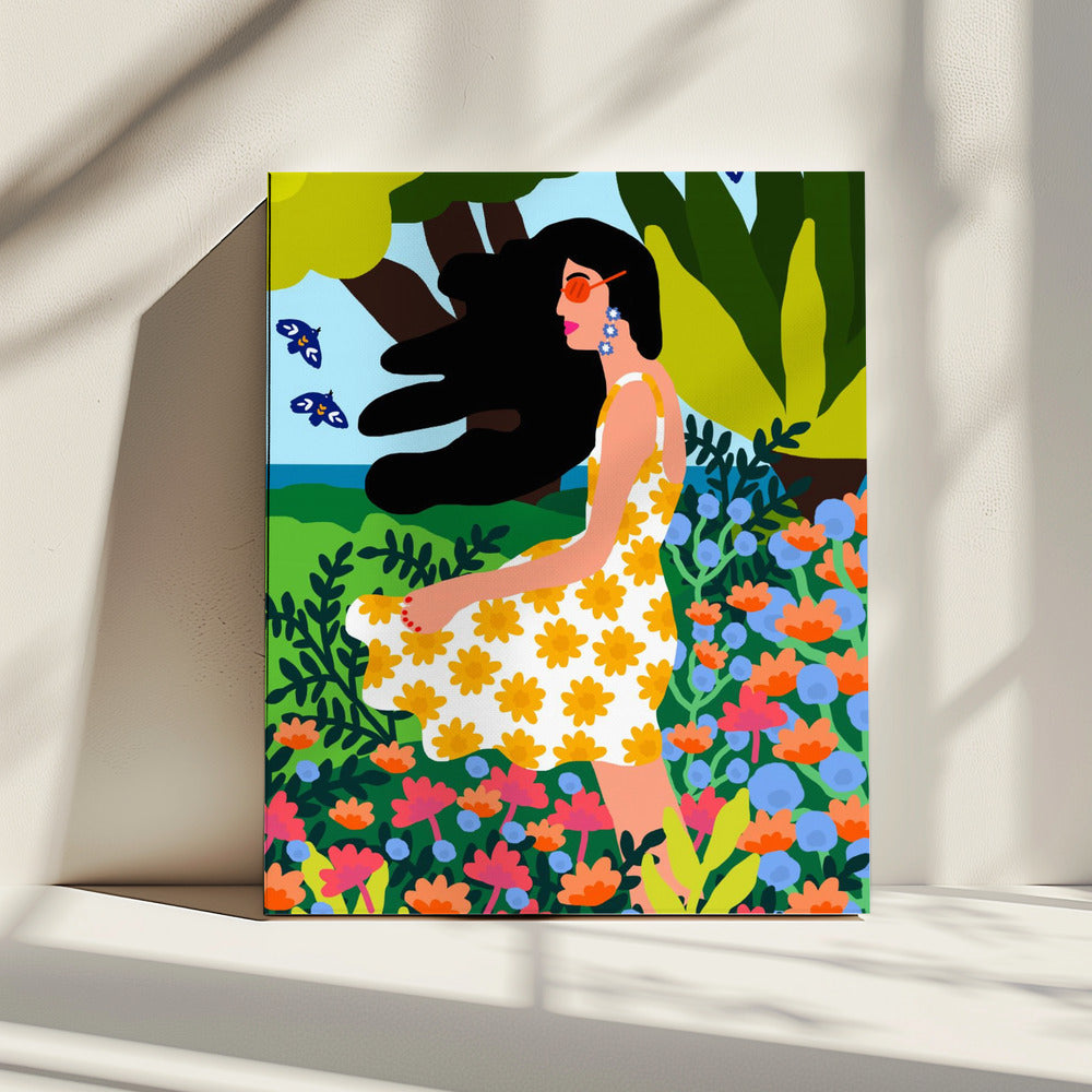 Floral Summer Girl | Canvas