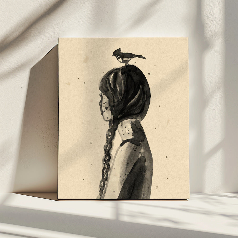 Girl with Bird | Canvas