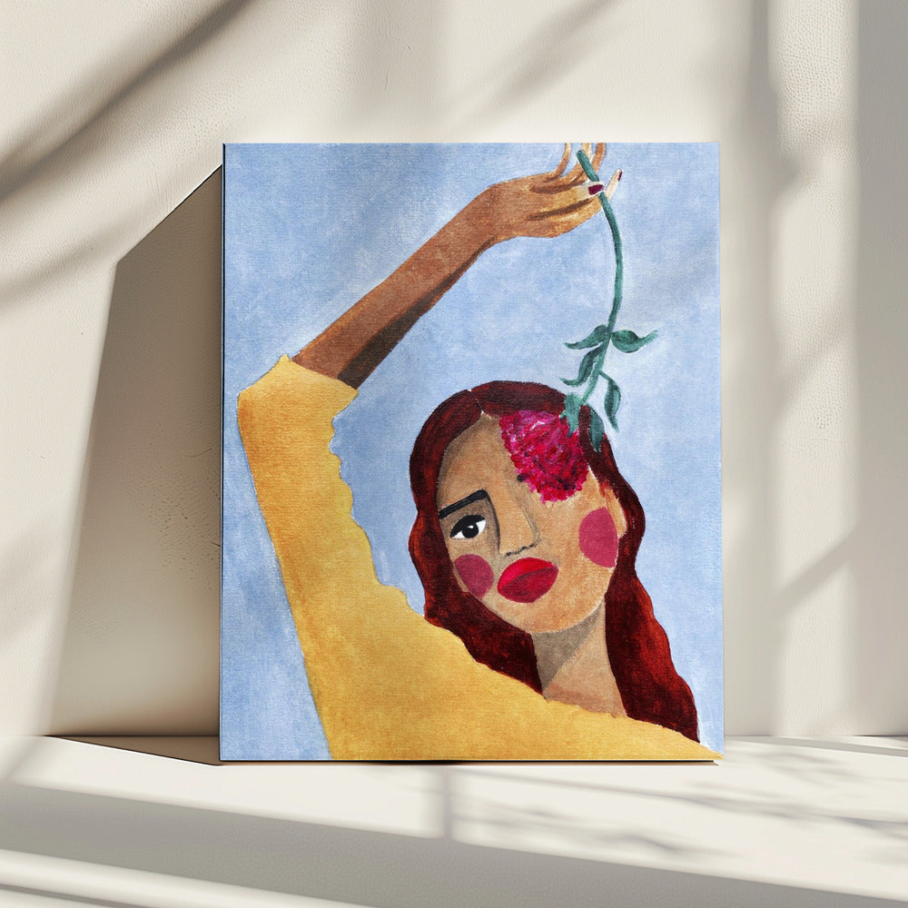 Magda with flower | Canvas