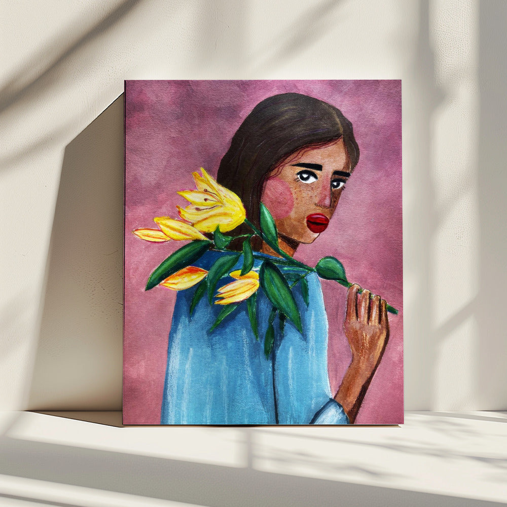 Woman With Lily | Canvas