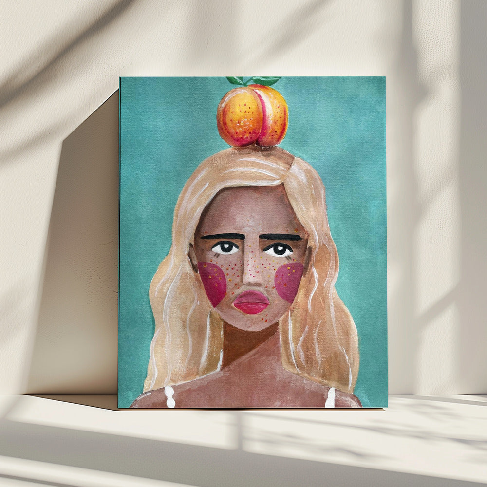 Woman With Peach | Canvas
