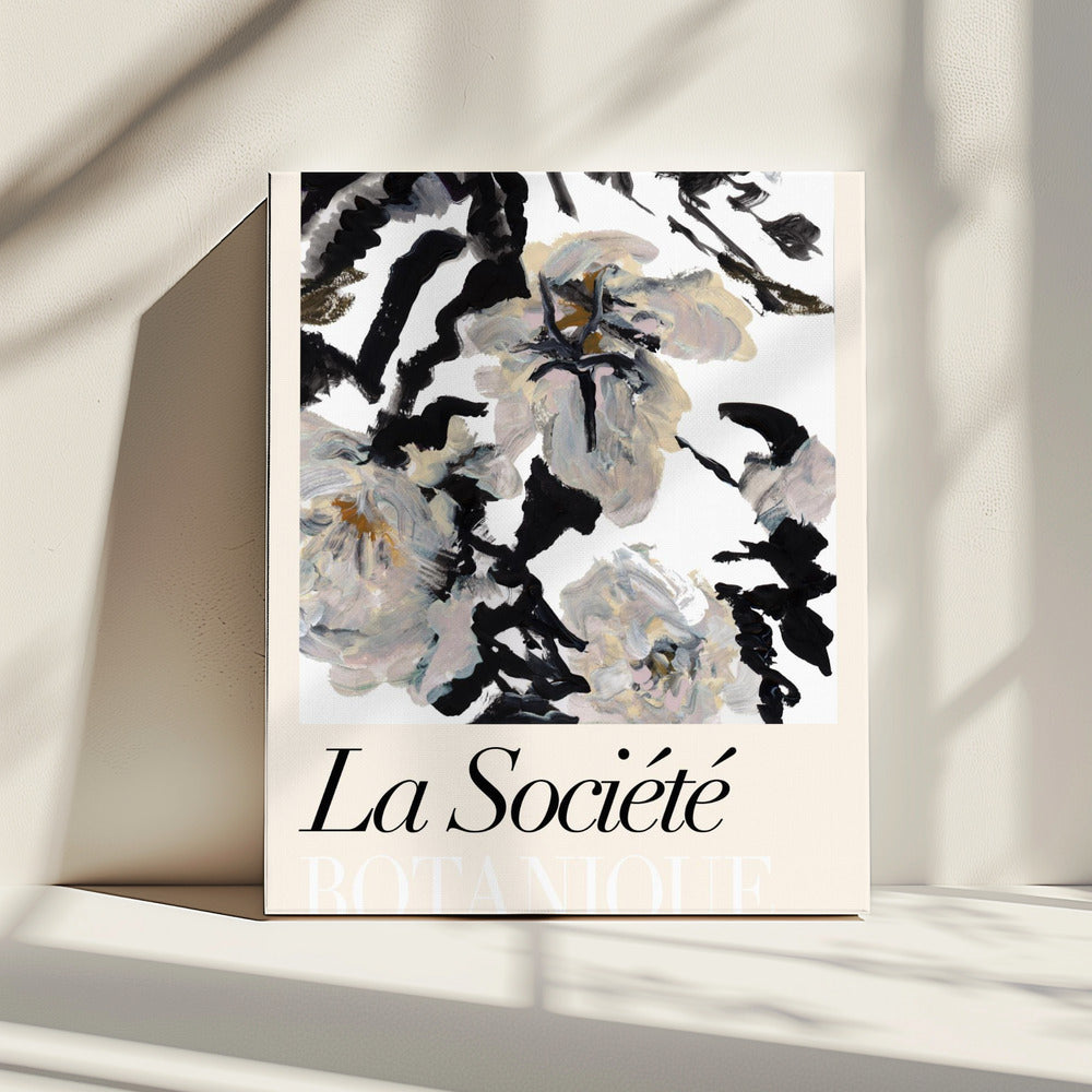 La Société Botanique Balck and White and Cream Flowers 2 | Canvas