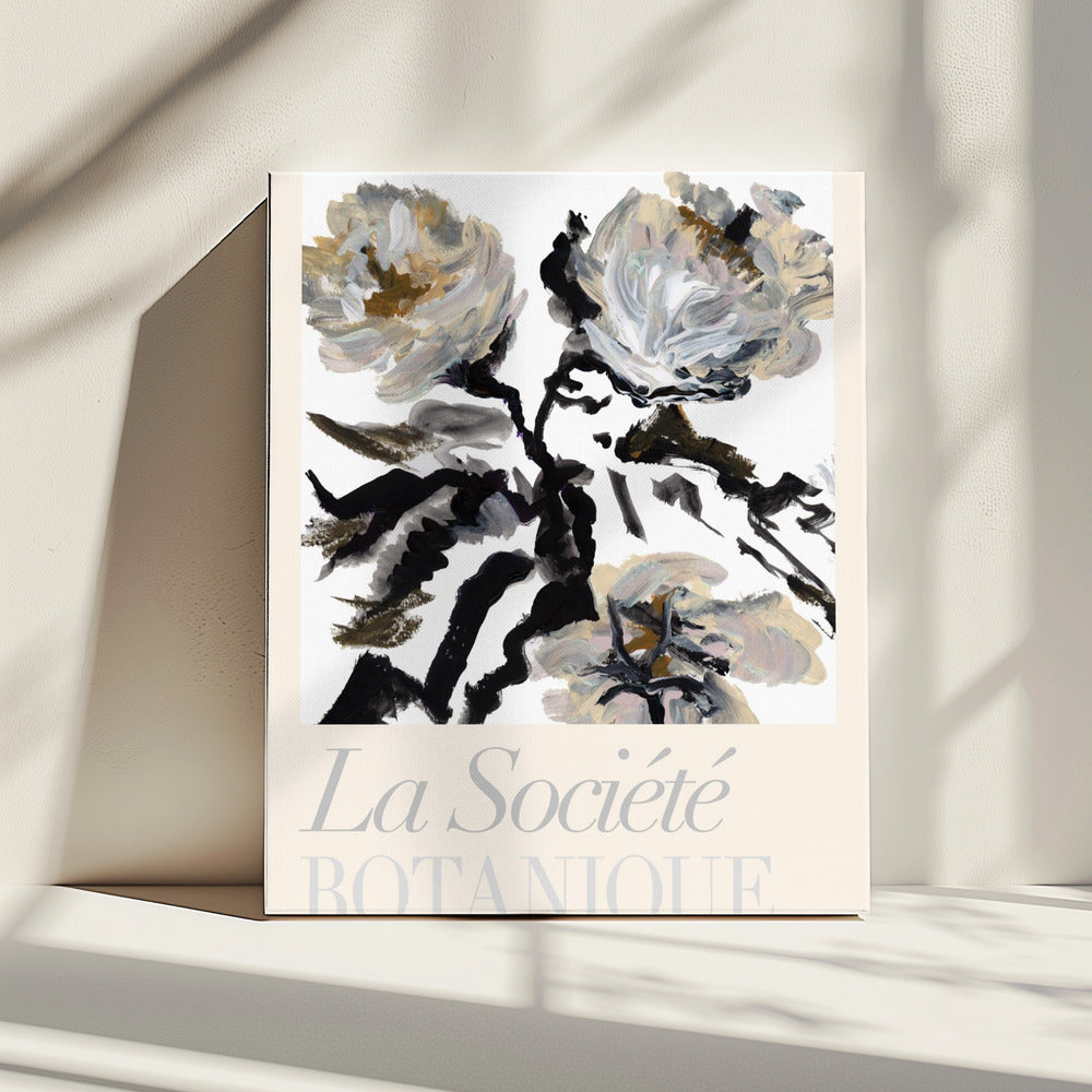 La Société Botanique Black, White and Cream Flowers | Canvas