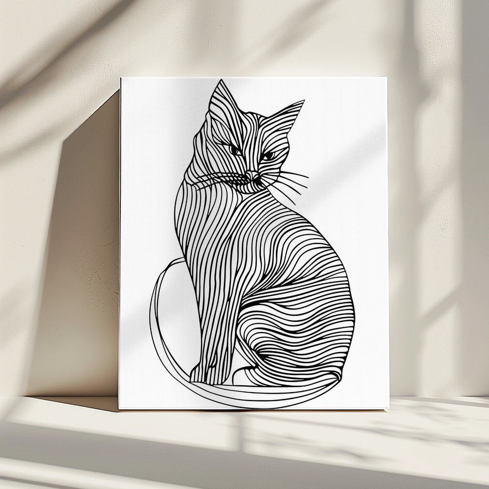 Lines art Cat | Canvas