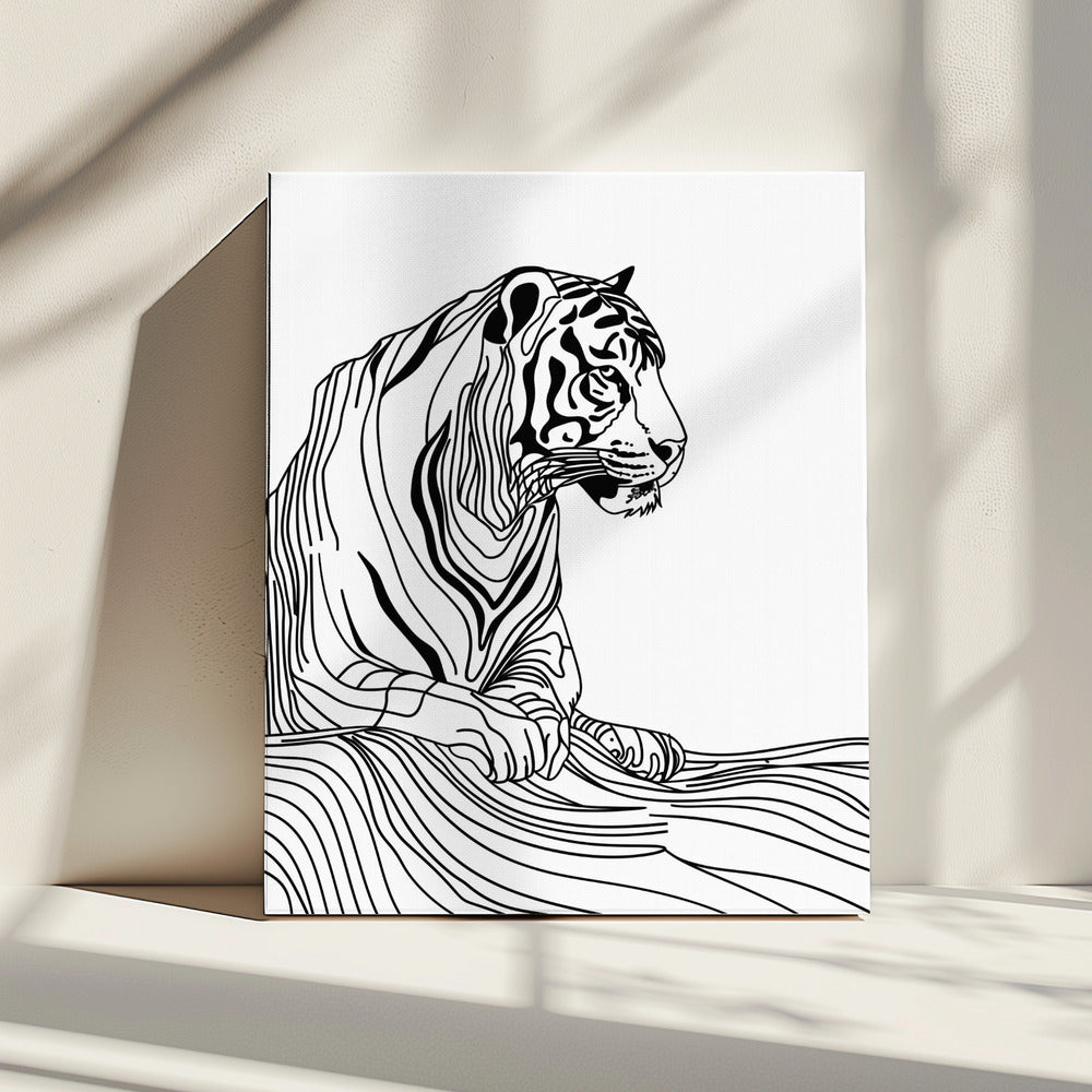 Lines art Tiger | Canvas