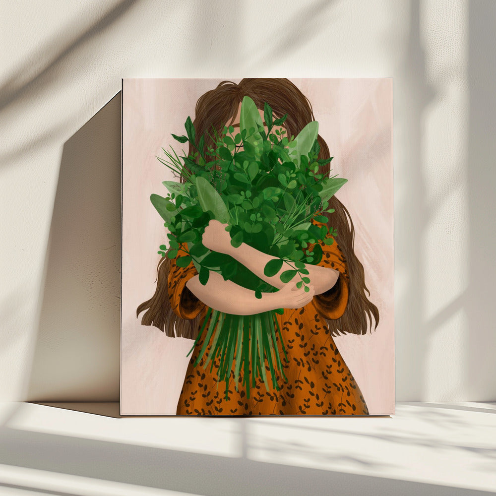 Girl with posy | Canvas