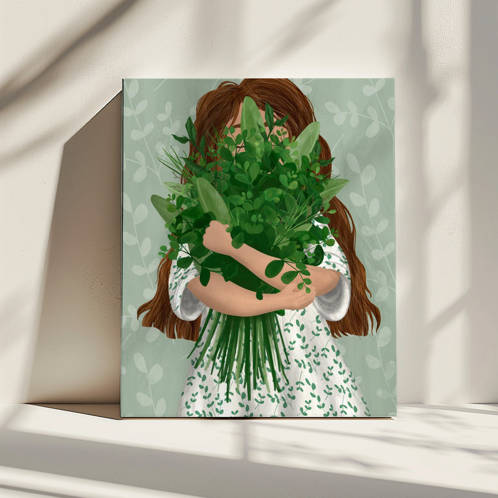 Girl with posy | Canvas