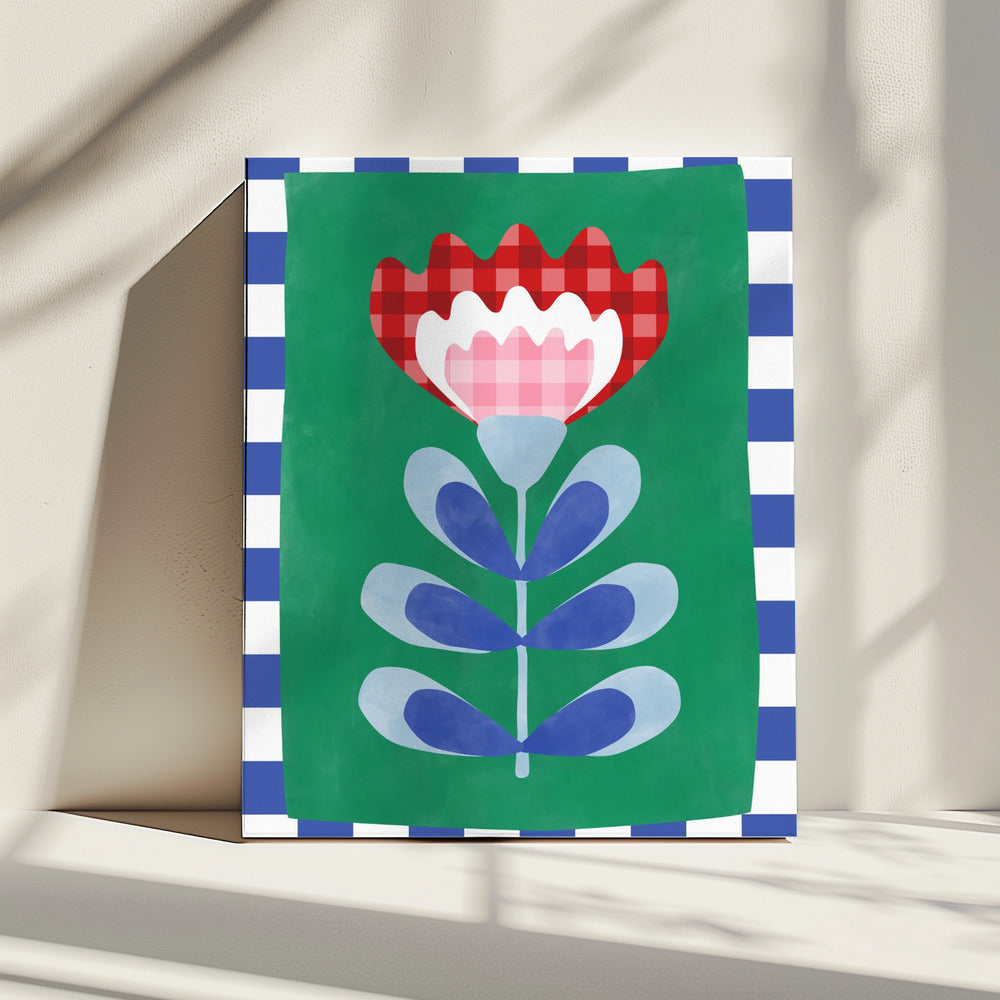 Floral Design with Bold Geometric Shapes | Canvas