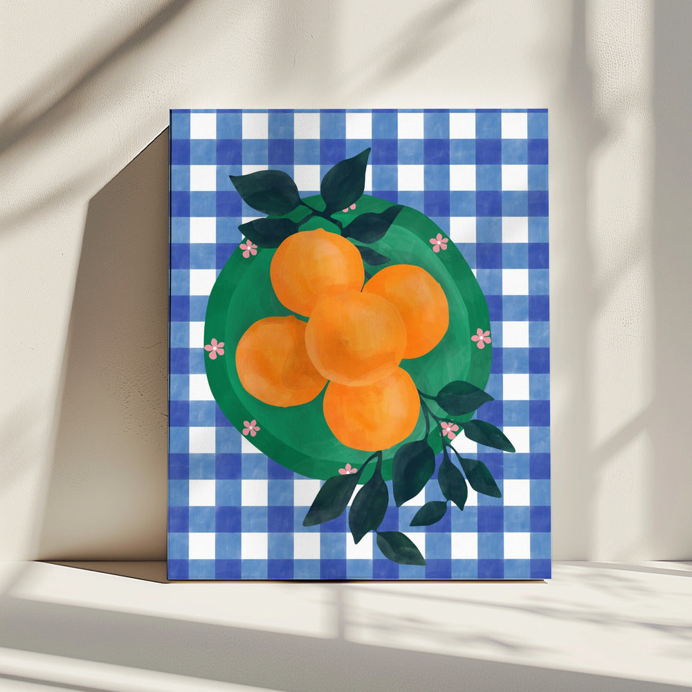Checkered Citrus Charm | Canvas