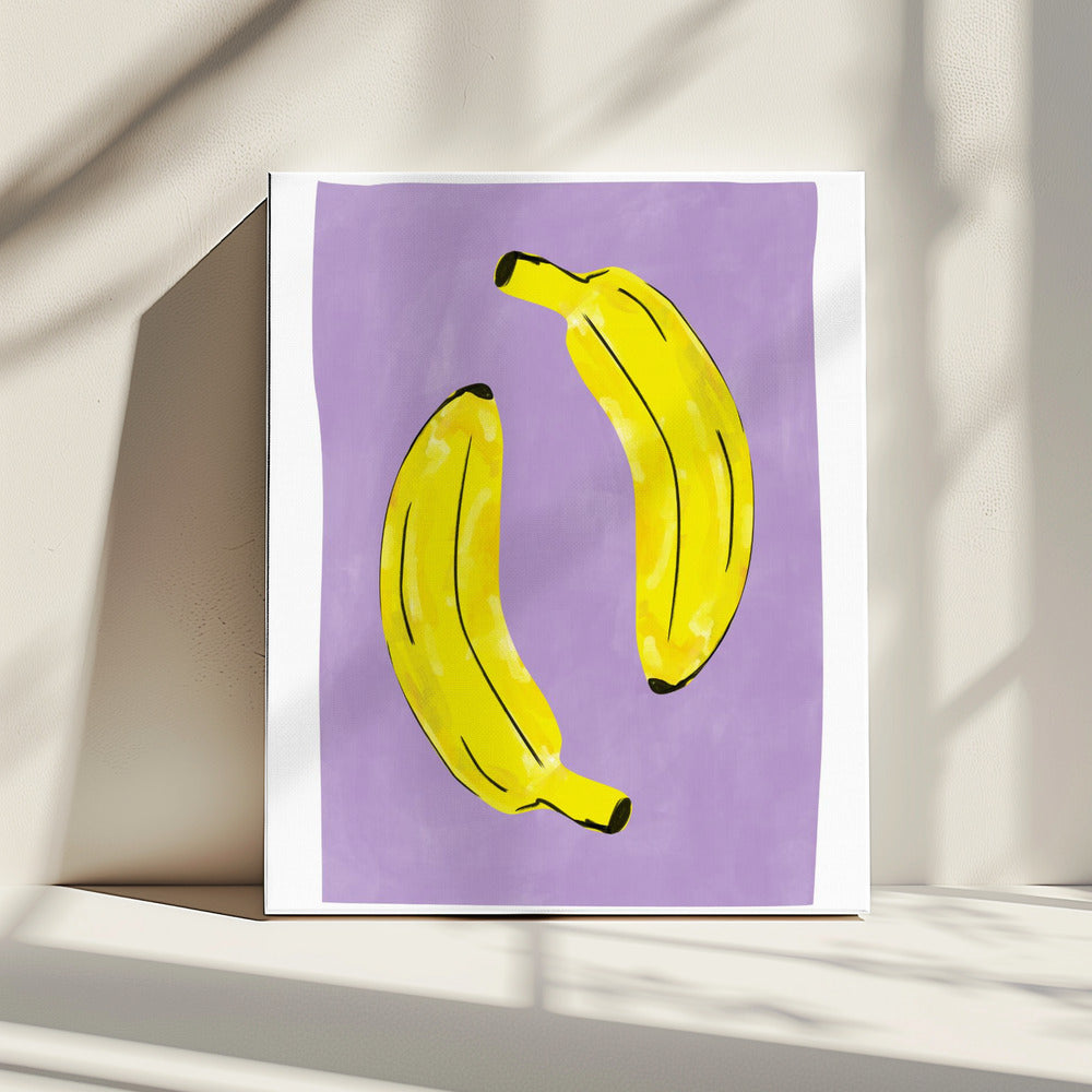 Two Vibrant Yellow Bananas | Canvas