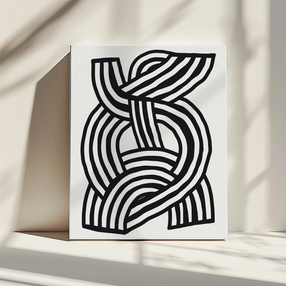 Mid Century Modern Abstract line Art Painting | Canvas